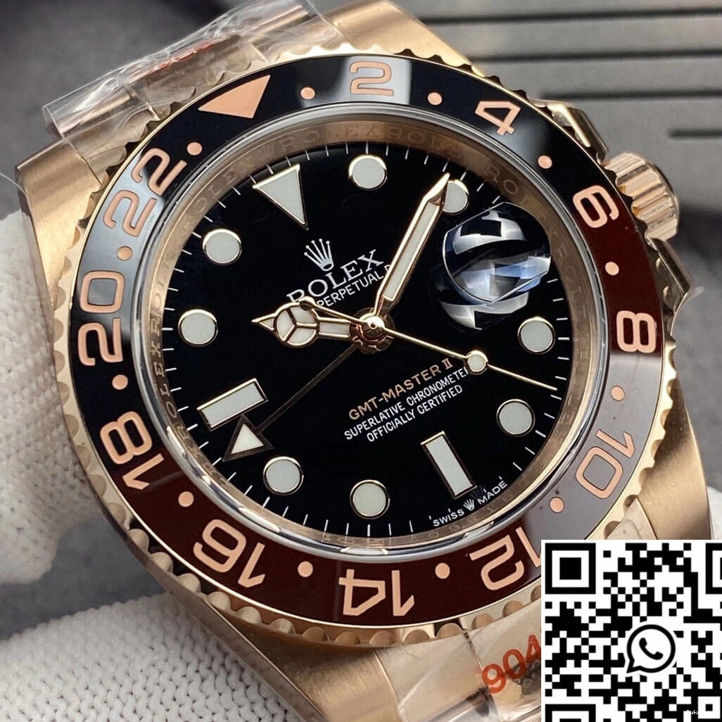 Master GM Factory Black Rolex 126715CHNR-0001 Dial II GMT Gold Rose 0427